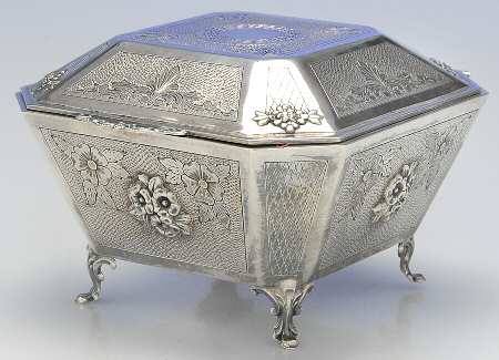 Sterling Hollowware Jewelry Box with Hinged Lid