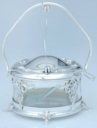 Sterling Hollowware Crystal Marmalade & Sterling Lid