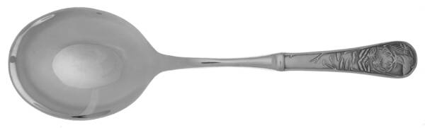 Deer (Stainless) Casserole Spoon with Smooth Stainless Bowl HC