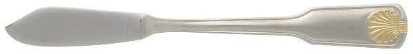 Shell-Gold Accent (Stainless) Flat Handle Master Butter Knife