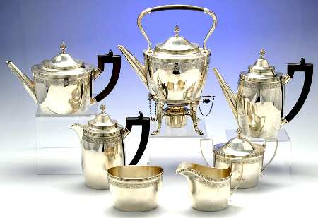 C3B1 (Sterling, Hollowware) 7 Piece Tea Set