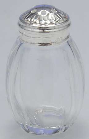 Malmaison (Sterling, Hollowware) Crystal Salt Shaker W/Silver Top & Base