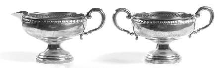 512 (Sterling, Hollowware) Weighted Mini Creamer and Open Sugar