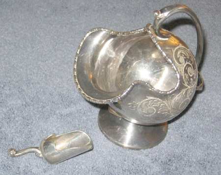 Silverplate Hollowware Sugar Scuttle (Includes a Small Scoop)