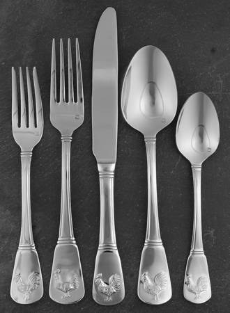 French Rooster (Stainless) 5 Piece Place Setting