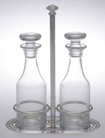 Albi (Silverplate, Hollowware) Cruet Set-2 Cry Bottles & Stand