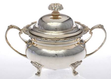 S2571 (Sterling, Hollowware) Sugar Bowl & Lid by Cooper Bros & Sons