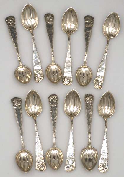 Medallion (Sterling, 1885) Demitasse Spoon (2 Sets of 6 Motifs)