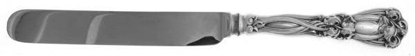 Iris (Sterling, 1900, No Monograms) Blunt Hollow Handle Knife W/Bolster by Durgin