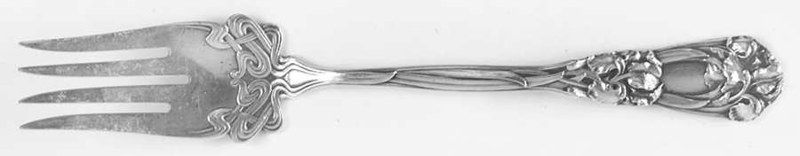 Iris (Sterling, 1900, No Monograms) Large Individual Solid Fish/Salad Fork