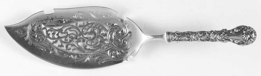 Marechal Niel (Sterling, 1896) Large Solid Bright Cut Fish Serving Knife