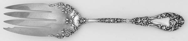 Marechal Niel (Sterling, 1896) Large Solid Cold Meat Serving Fork