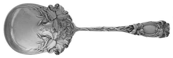New Art (Sterling, 1899) Large Solid Berry/Casserole Spoon by Durgin