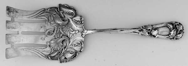 New Art (Sterling, 1899) Large Solid Asparagus Serving Fork