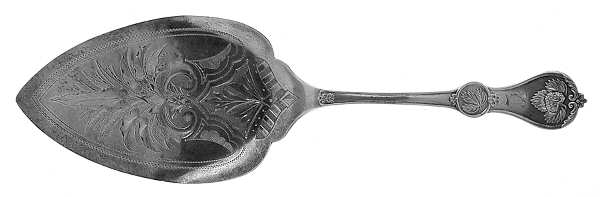 Strawberry (Coin, 1874) Large Solid Bright Cut Pie Knife