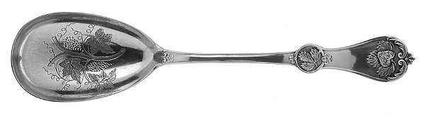 Strawberry (Coin, 1874) Bright Cut Preserve Spoon