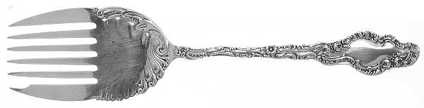 Watteau (Sterling, 1891) Large Solid Tined Sardine Serving Fork