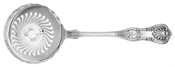 King (Sterling, 1880) Large Pierced Pea Serving Spoon