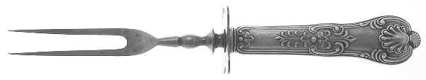 King (Sterling, 1880) Small Steak Carving Fork with Stainless Prongs