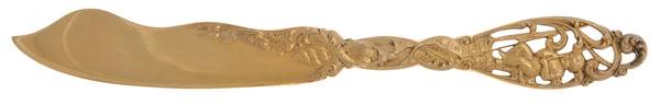 Labors of Cupid (Sterling, 1900, No Monograms) Gold Vermeil Individual Solid Fish Knife
