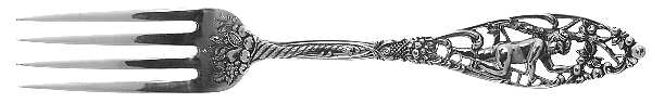 Labors of Cupid (Sterling, 1900, No Monograms) Luncheon/Dessert Fork, Solid Piece