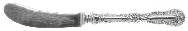 No. 10 (Sterling, 1896) Hollow Handle Paddle Butter Spreader (Slvpt)