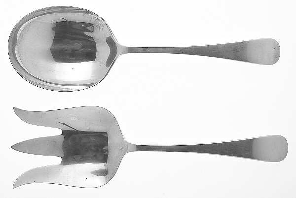 Old English Antique (Sterling, 1880) Solid 2-Piece Vegetable Serving Set