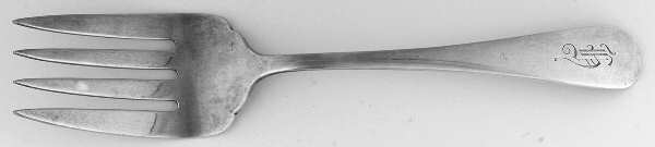 Old English Antique (Sterling, 1880) Medium Solid Cold Meat Serving Fork