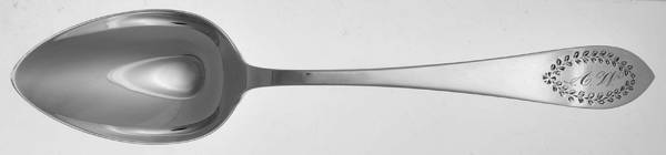 Pointed Antique#3-Engraved (Sterling) Monogram Tablespoon (Serving Spoon)