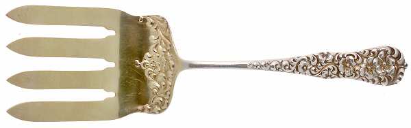Rococo (Sterling, 1888) Large Solid Asparagus Serving Fork