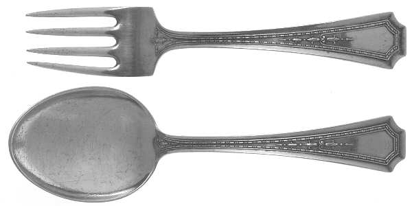 Colfax (Sterling, 1922, Monograms) 2 Pc Baby Set (BF, BS)