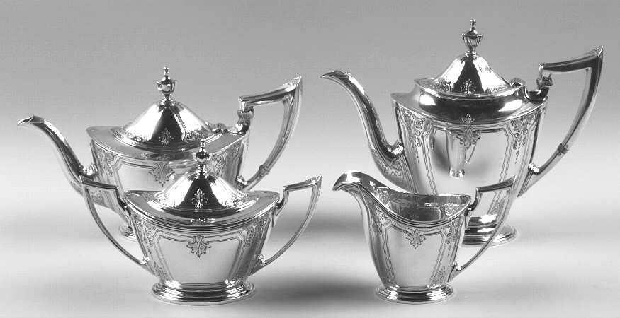 Lenox (Sterling, Hollowware) 4 Piece Tea Set (SCP, STP, SCR, SSU) by Durgin