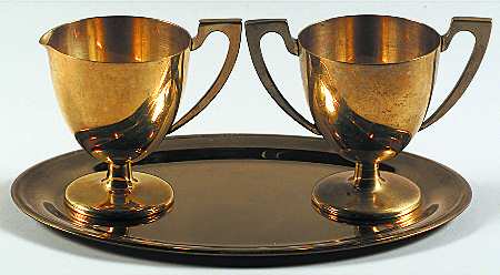 Regal (Dirigold, Hollowware) Creamer, Open Sugar & Tray Set