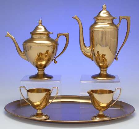 Regal (Dirigold, Hollowware) 5 Piece Tea Set (with Tray)