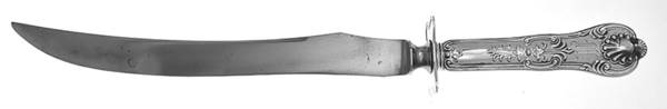 King (Sterling, 1880) Large Carving/Roast Knife StnlBl w/Sterling Guard