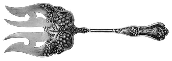 Grape (Sterling, 1895, No Monograms) Small Solid Fish Serving Fork