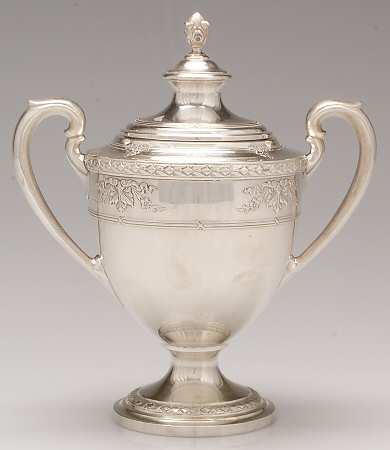 Marie Antoinette-Chased (Sterling, Hollowware) Sugar Bowl & Lid