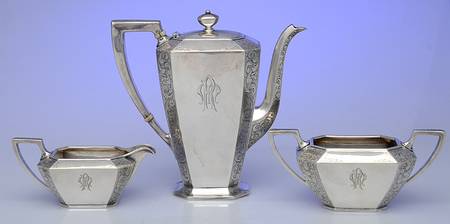Fairfax-Engraved (Sterling, Hollowware) 3 Pc Demi Set (Motif 1 Pieces)
