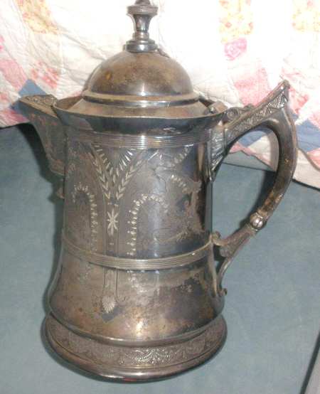 2002 (Silverplate, Hollowware) Ice Water Pitcher W/Enamel Liner