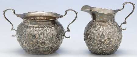 150 (Sterling, Hollowware) Creamer & Open Sugar-Mini