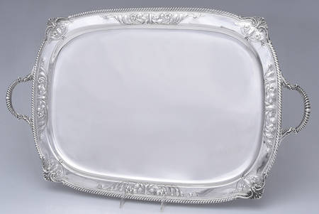228-H (Sterling, Hollowware) Large Waiter Tray by Durham Sterling