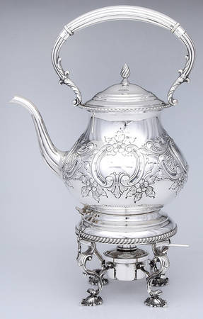 228-H (Sterling, Hollowware) Kettle, Stand & Burner by Durham Sterling