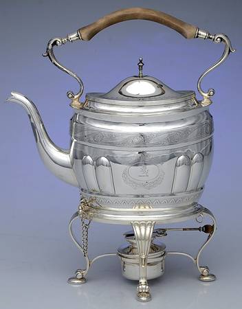 DU2 (Sterling, Hollowware) Kettle, Stand & Burner