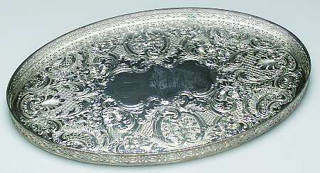 ELB19 (Silverplate, Hollowware) 15" Gallery Tray