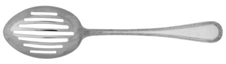 Round Bead (Silverplate) Pierced Solid Serving Spoon