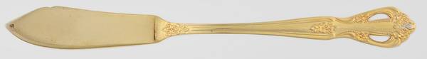 Alcinda(Gold Electroplate) Flat Handle Master Butter Knife