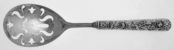 ELM1 (STERLING) Pierced Casserole Spoon with Silverplate Bowl by Ellmore