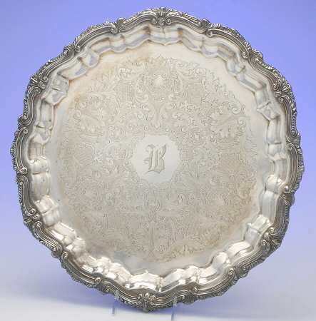 ENV2 (Silverplate, Hollowware) 19" 4 Toed Round Tray