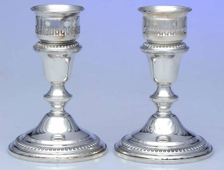 44 (Sterling, Hollowware) Hurricane Lamp Base (Set of 2)
