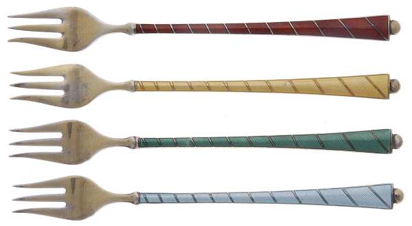 EGA1 (Sterling) Cocktail/Seafood Fork - Set of 4